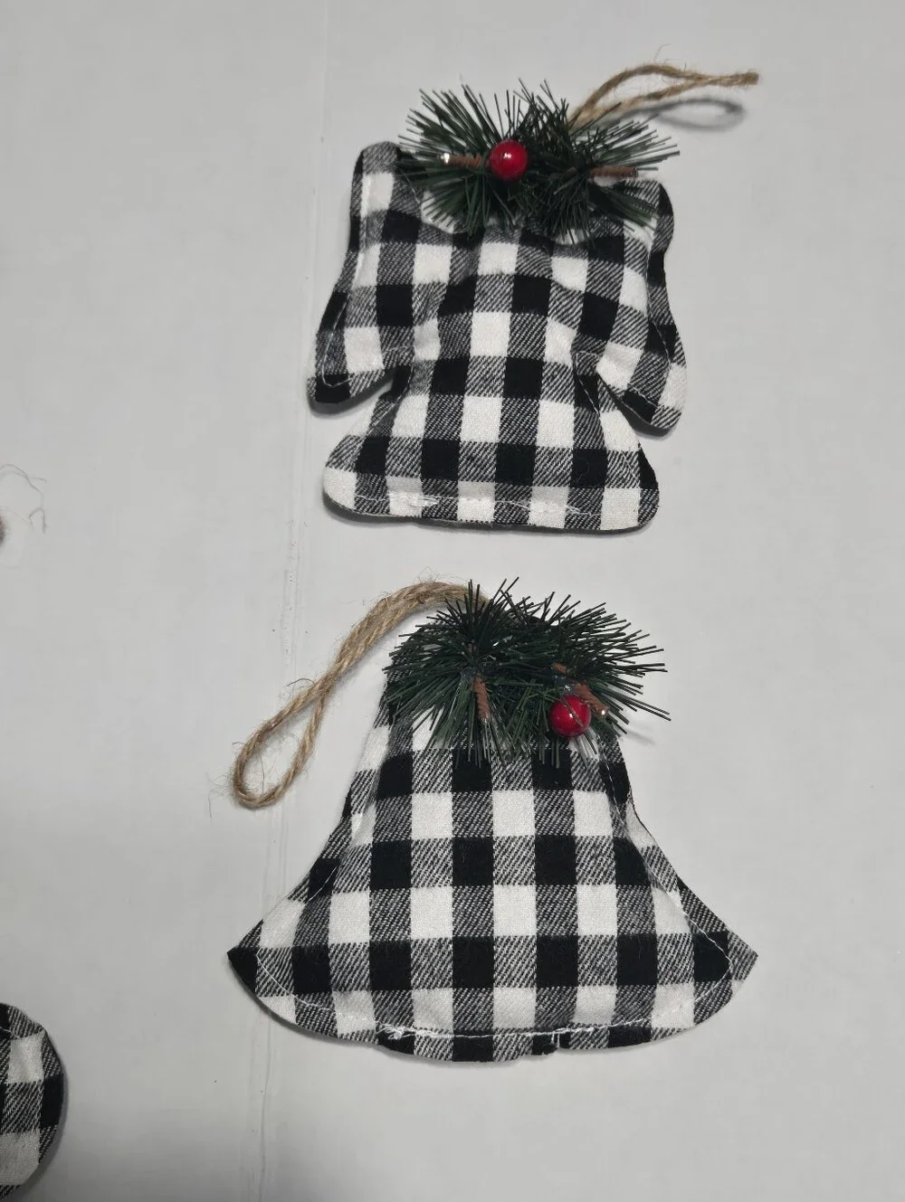 Set of 12 Holiday Style Buffalo Plaid Christmas Ornaments